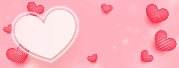 Corações Decorativos Fundo Rosa Para Dia Dos Namorados —  Vetores de Stock