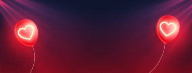 Sevgililer Günü için parlayan kalpler balonu