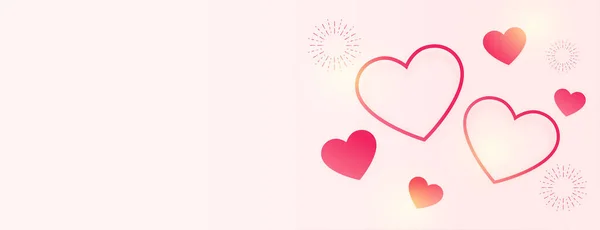 Amor Corazones Banner Con Espacio Texto — Vector de stock