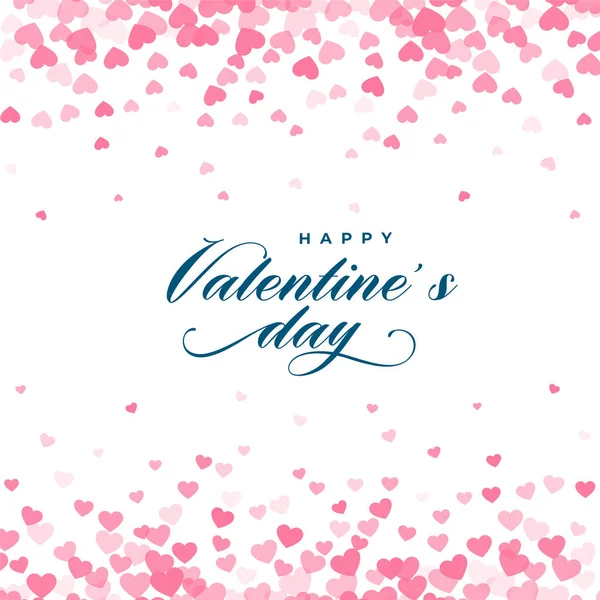 Валентинки День Привітання Падаючими Серцями Конфетті — стоковий вектор