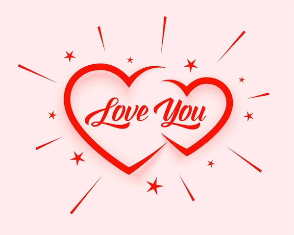 Valentines Giorno Amore Voi Messaggio Card Design — Vettoriale Stock