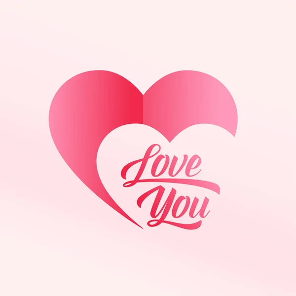 Älskar Dig Meddelande Alla Hjärtans Dag Hälsning — Stock vektor