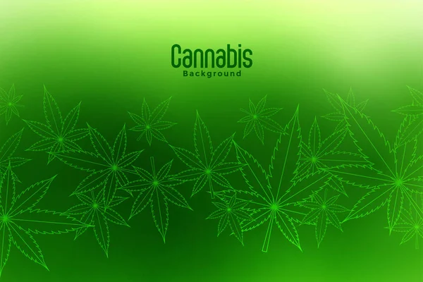 Green Cannabis Marijuana Leaves Background — Stock Vector