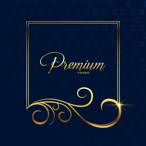 Premium Goldenen Blumenrahmen Dekorative Dekoration — Stockvektor