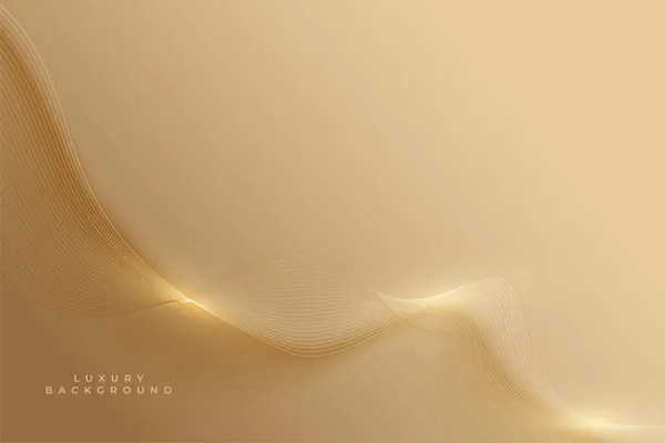 Преміум Золотий Фон Дизайном Хвилястих Ліній — стоковий вектор