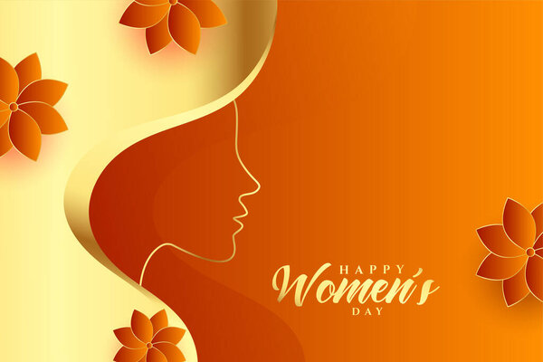 golden womens day greeting card design