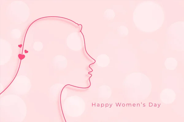 Line Style Womens Day Elegant Greeting Design — Stock Vector