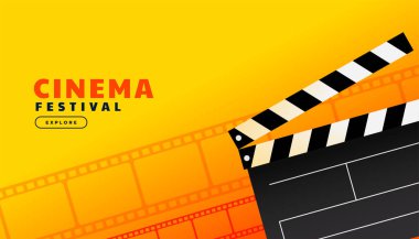 Sinema festivali arka planına sahip bir klaket.