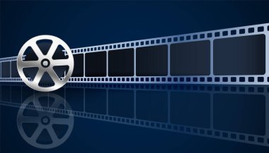 film strp 3d arkaplan rulo projektörü ile