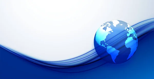 地球和蓝波背景 — 图库矢量图片