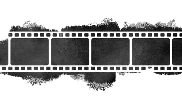 Film Strip Reel Watercolor Grunge Background — Stock Vector