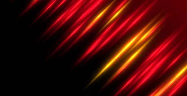 赤と黄色のモーションライトの速度背景 — ストックベクタ