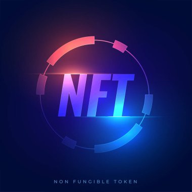 concept design of NFT non fungible token technology clipart