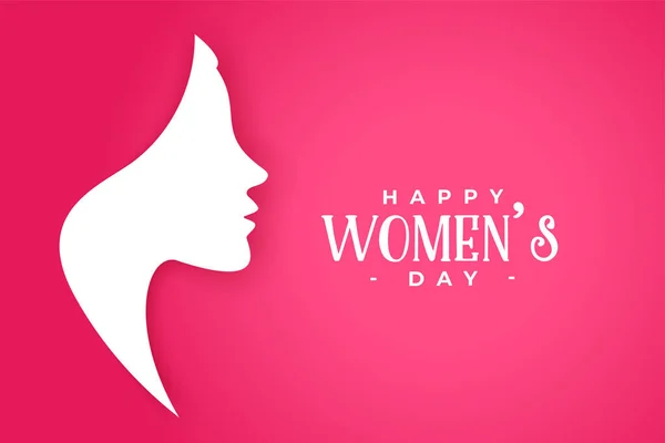 Feliz Día Las Mujeres Rosa Celebración Tarjeta Diseño — Vector de stock