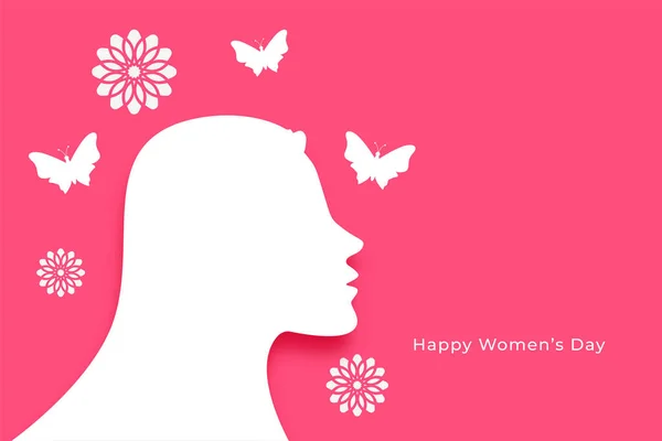Happy Womens Day Card Butterly — Stock Vector