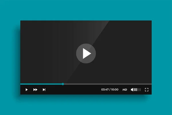 Social Media Vídeo Player Template Design — Vetor de Stock