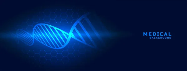 Dna Banner Blue Medical Background Style — Stock Vector