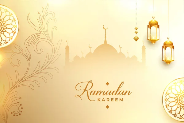 Islâmico Ramadã Kareem Eid Mubarak Deseja Design Cartão —  Vetores de Stock