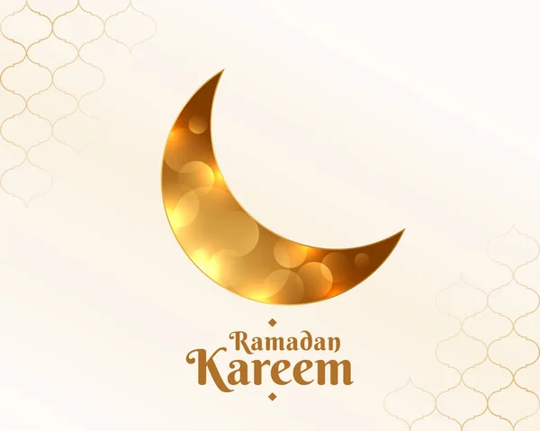 Shiny Golden Eid Moon Ramadan Kareem Background — Stock Vector
