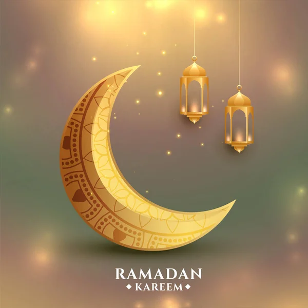 Beautiful Ramadan Kareem Festival Greeting Design — Stock Vector