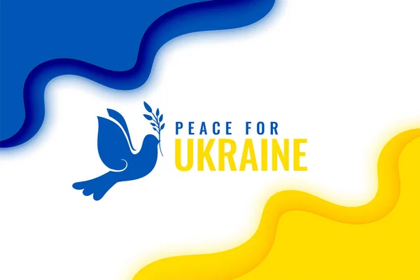 Peace Ukraine Flag Dove Bird — Stock Vector