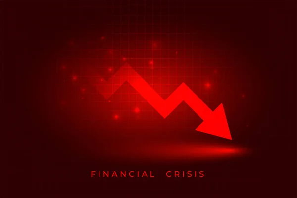 金融株式市場の下落赤い矢印危機の背景 — ストックベクタ