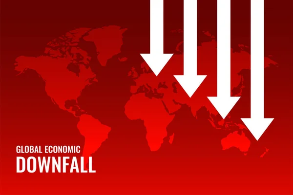 Οικονομικό Downfall Κόκκινο Χάρτη Φόντο — Διανυσματικό Αρχείο