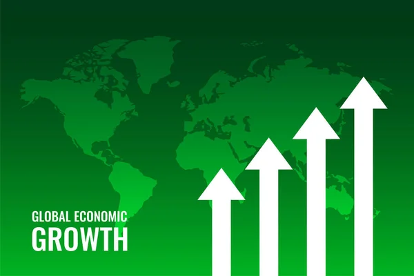 Ekonomik Büyüme Yeşil Harita Arkaplanı — Stok Vektör