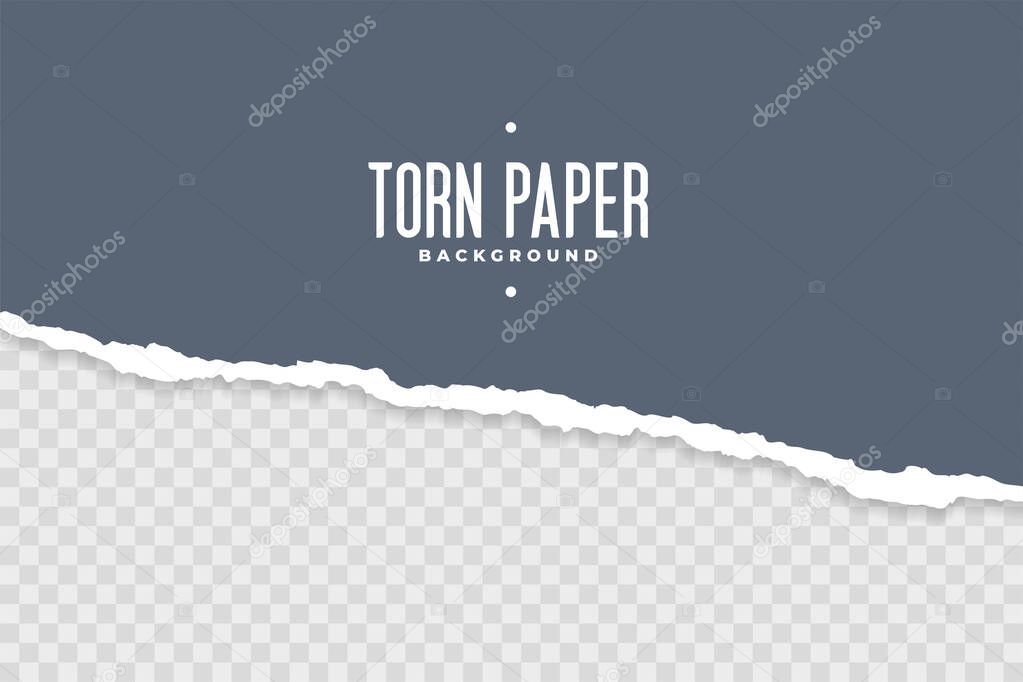ripped torn paper sheet on transparent background