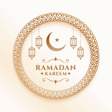 ramadan and eid mubarak festival decorative greeting clipart