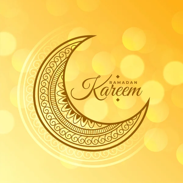 Yellow Ramadan Kareem Bokeh Background Design — Stock Vector