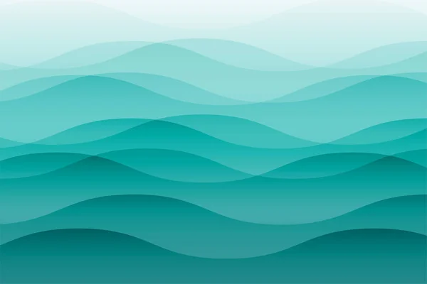 Color Turquesa Océano Olas Mar Con Ondas Fondo — Vector de stock