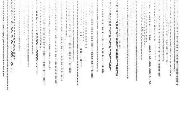 白色背景上的数字下降二进制码 — 图库矢量图片