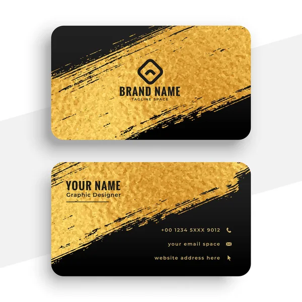 Abstract Luxury Golden Black Business Card Design Template — Stock Vector