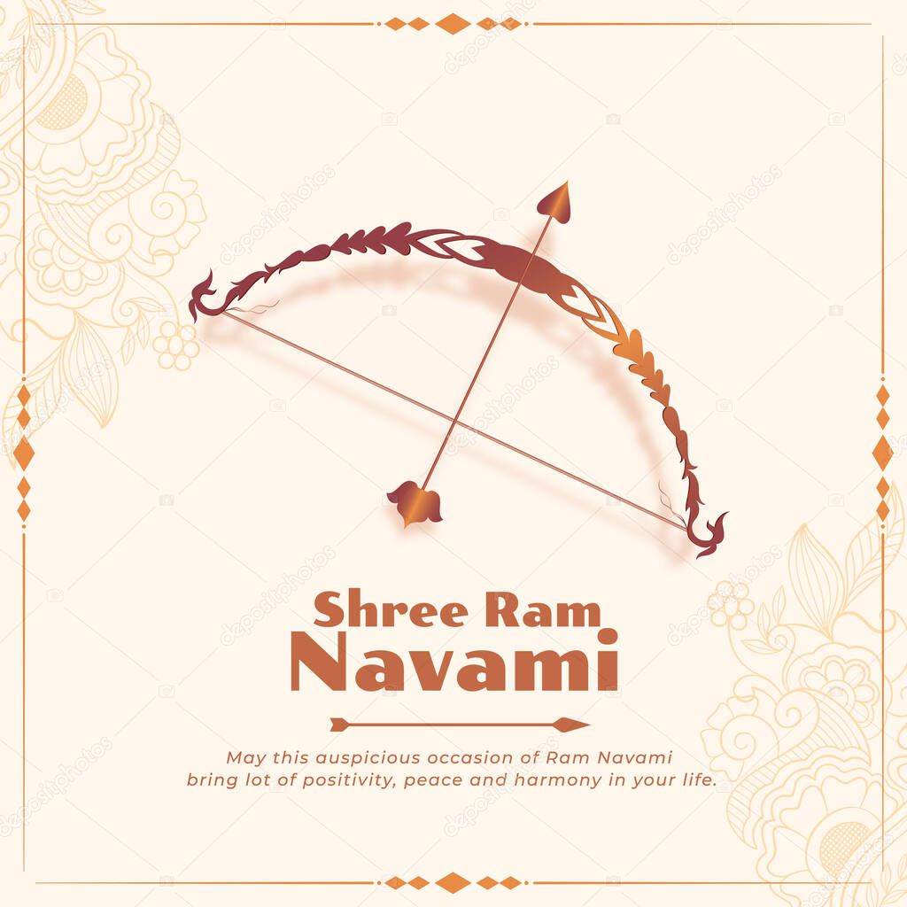 ram navami bow and arrow festival greeting design