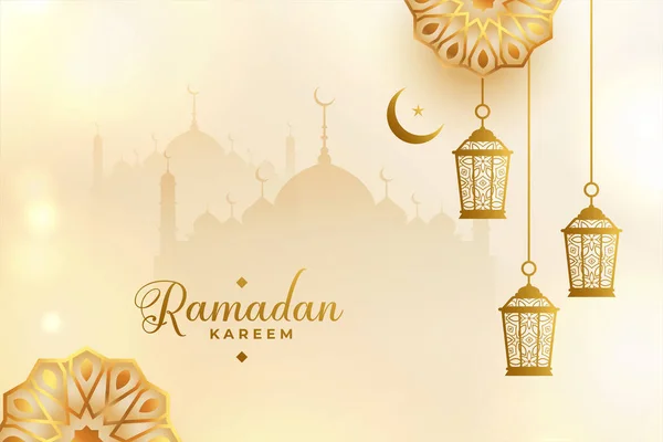 Eid Mubarak Ramadan Season Festival Greeting Design — Stock Vector