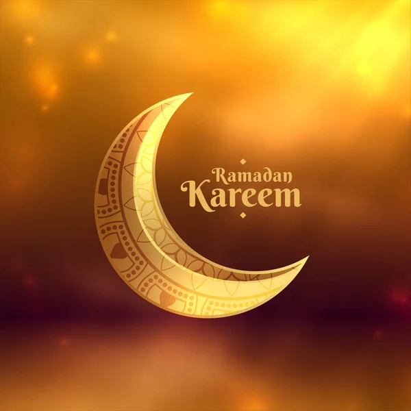 Heilige Ramadan Kareem Eid Festival Achtergrond Met Gloeiende Lichten — Stockvector