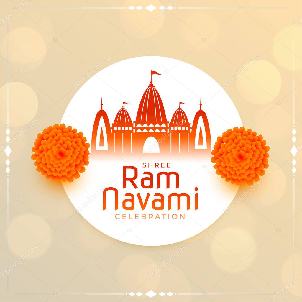 religious ram navami festival greeting design