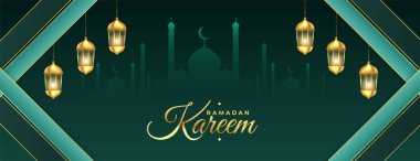 Dekoratif ramazan kareem iftar mevsimlik bayrak tasarımı