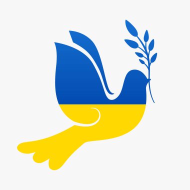 Ukrayna bayrağında barış kuşu