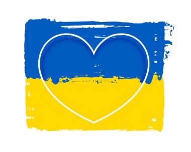 Satır kalbi ve metin alanı olan ukraine bayrağı