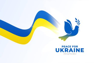 Ukrayna bayrak izli uçan güvercin kuşu