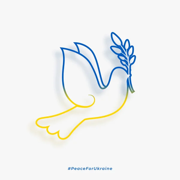 Colomba Pace Uccello Ucraina Bandiera Colori Concetto — Vettoriale Stock