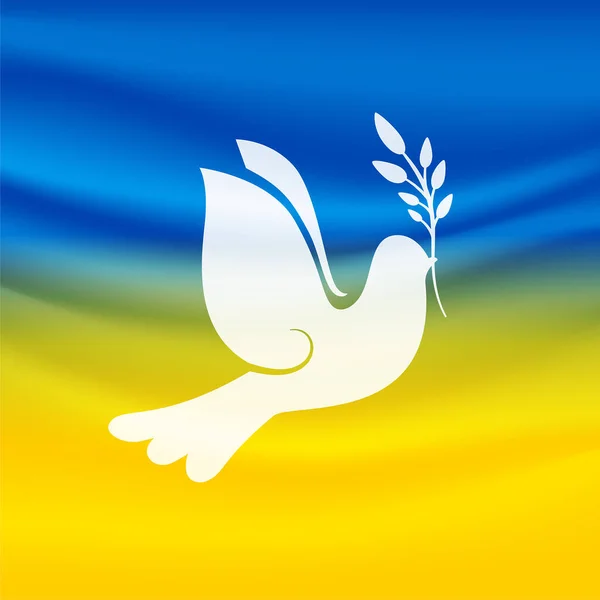 Флаг Украины Голубем Птицей Мира — стоковый вектор