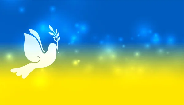 Bandiera Ucraina Con Poster Colomba — Vettoriale Stock