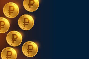 ruble madeni paralar Rusça para arkaplanı metin alanı ile
