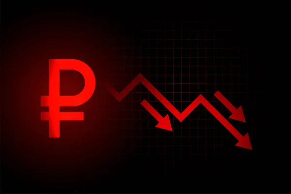 Queda Dos Preços Rublo Devido Colapso —  Vetores de Stock