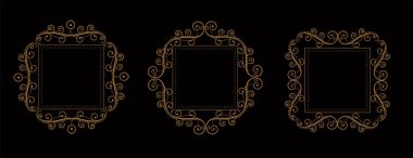 Çiçekli klasik düğün vintage çerçeve seti