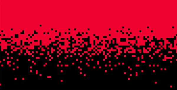 Rojo Negro Mosaico Pixel Gradiente Fondo — Vector de stock