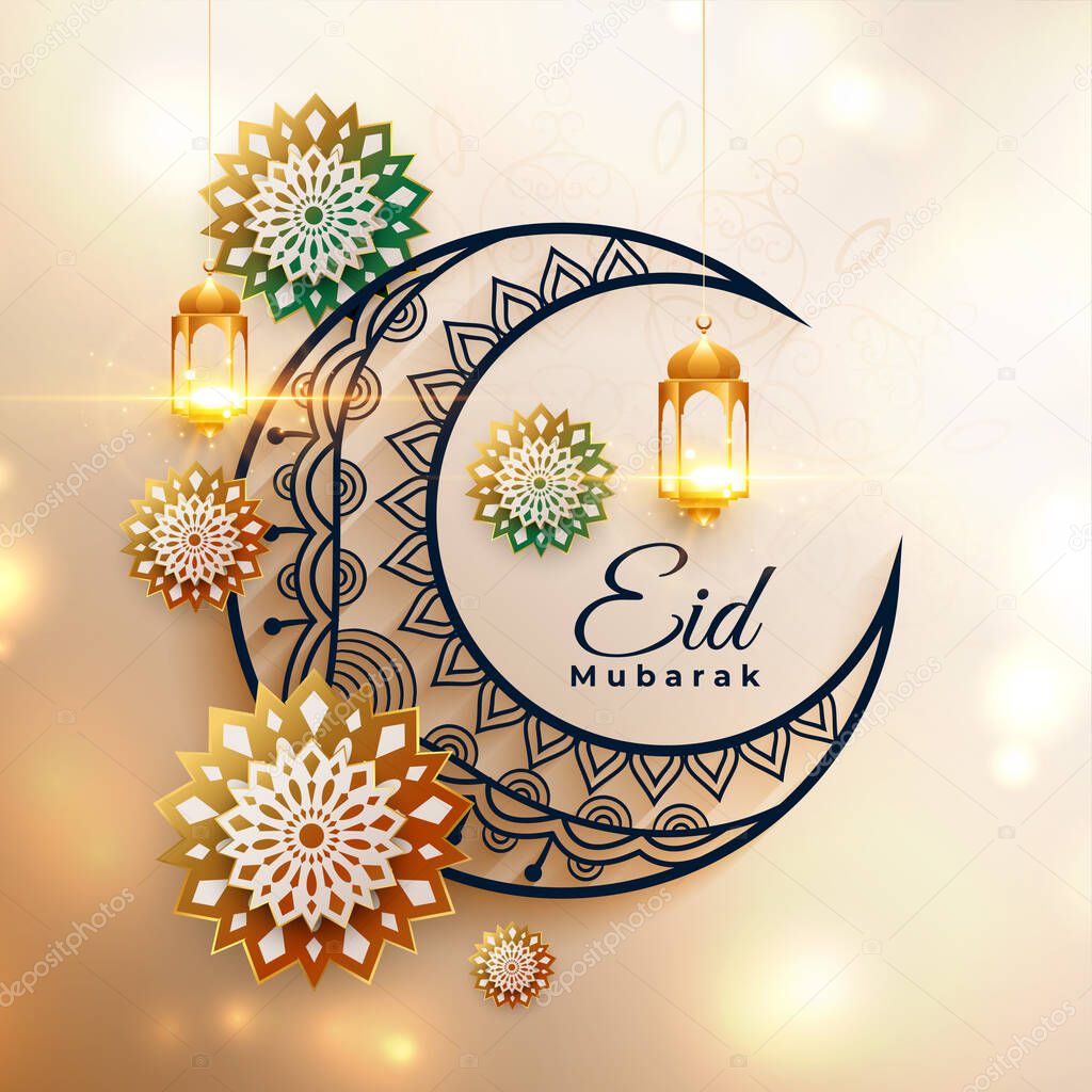decorative eid moon for holy festival background
